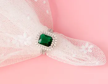 F&U Trendy Unikátny Módny Dizajn, Móda Drahokamu Green Crystal Zapojenie & Snubný Prsteň Pre Ženy