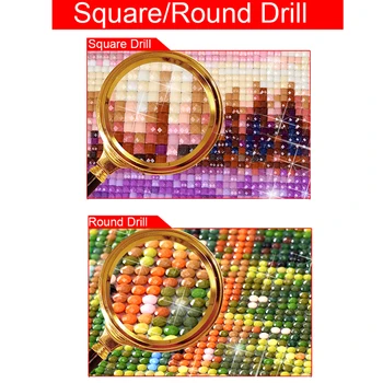 Full Round-Diamond mozaiky DIY 3D Diamond maľby Plné Námestie Diamond výšivky Cross stitch Dom pod hviezdami kamienkami