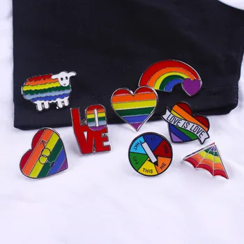 Gay Brošne LGBT Príslušenstvo Pride Brošňa Odznak Dúhové Vlajky Intersex Kolíky Roztomilé Srdce Odznak Džínsové Bundy Šperky Pre Ženy
