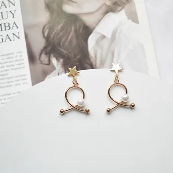 Geometrické Pearl Náušnice pre Ženy kórejský Štýl Drop Dlho Earings Accessorie Náušnice Módne Šperky 2021 Kolczyki