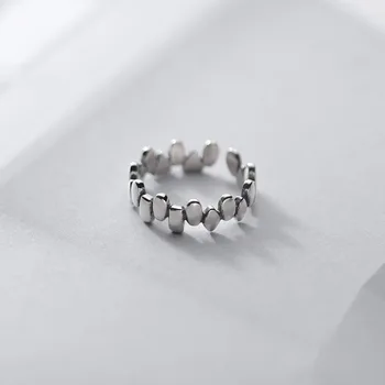 Ginin Nepravidelný Lesklý Oválne Geometrické 925 Sterling Silver Ring Pre Ženy, Ročník Módnej Darček K Narodeninám Upravené Prst Šperky