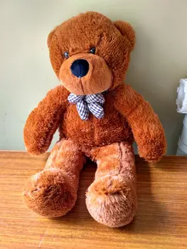 Krásne medveď hračka, plyšové hračky roztomilý veľké oči luk plyšového medveďa hračka medvedík narodeniny tmavo hnedá 100 cm