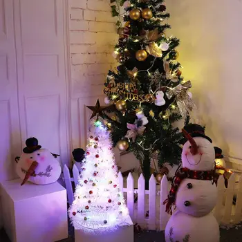 LED Svetlo Skladacie Vianočný Stromček Pre Deti Darčeky Textílie Bielej Vianočný Strom Dekorácie Pre detskej Izbe Loď z USA