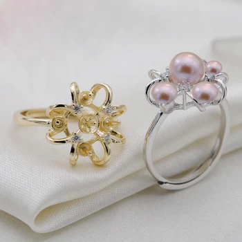 [MeiBaPJ] Veľmi Krásne Kvetinové Módne 925 Sterling Silver Ring Prírodné Sladkovodné Perly Krúžok pre Ženy, Jemný Pôvab Šperkov