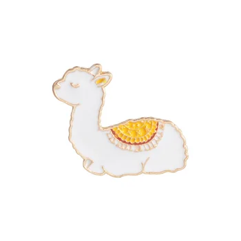 Mini Cartoon Šperky Dongmanli Dieťa Lama Kovové Zvierat Smalt Kolíky Alpaky Pripnúť Odznak Brošňa Pre Ženy Muži
