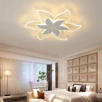 Moderné Umenie Kvet Luster Svetlo s Diaľkovým ovládaním Akryl Sconce pre obývacej izby, spálne, balkóna štúdia stropná lampa biela