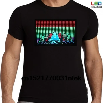 Muži tričko Fashion Aktivované Zvukom rozsvieti Bliká Rock, Disco, Ekvalizér LED t-shirt novinka tričko ženy
