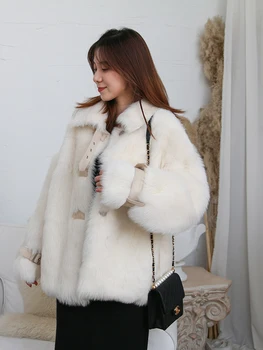 Móda Vysoko Kvalitnej pravej Vlny Kožušinový Kabát kórejský Jednoduché Kabáty a Bundy Ženy 2020 Teplé Ženské Bunda Ropa De Mujer Zjt1533