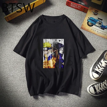 Naruto A Sasuke Pánske Tričká Krátky Rukáv Fashion Tričko Bežné Tričko Topy Camisetas Hombre Camisa 2020