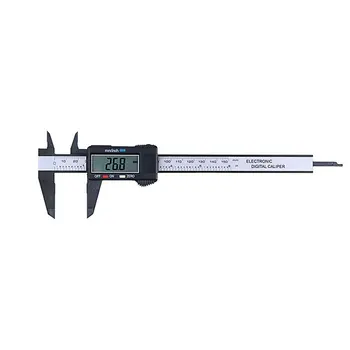 Pravítko priemerky zmes z karbónových Vlákien LCD Digitálny Strmeň 0-150 mm Rozchod Mikrometer na Meranie Toolwith Palce, aby Konverzie MM