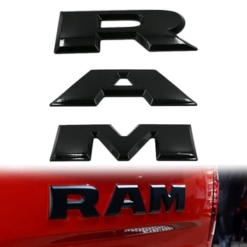 Pre Ram Znak zadných dverí RAM Písmená Odznak Štítky Auto Nálepky pre Dodge Ram Príslušenstvo (Lesklá Čierna)