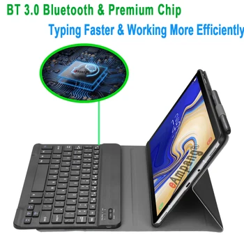 Pre Samsung Galaxy Tab S4 10.5 T830 T835 SM-T830 SM-T835 Prípade s Klávesnicou Odnímateľný Bluetooth Pu Kožené Kryt Plášťa