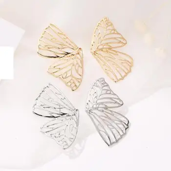 Prehnané Náušnice Duté Motýlie Stud Náušnice Pre Ženy Kovov, Zlata, Striebra, Farba Earing Šperky Kolczyki Pendientes