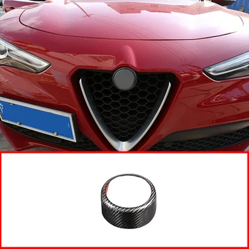 Skutočné Uhlíkových Vlákien Auto Styling Auto Logo Vonkajšom Krúžku pre Alfa Romeo Stelvio 2017-2020 Auto Vonkajšie Príslušenstvo