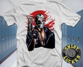 Terminator Jason Zábavné Mashup Biele Unisex Tričko Tričko piatok 13. Paródia Módne Krátky Rukáv Predaj 100 % Bavlna
