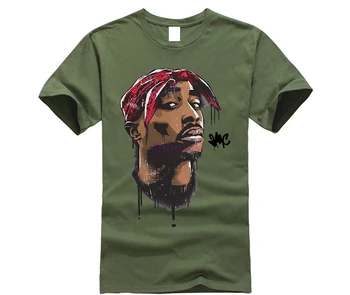 Tupac Hip Hop Rapper T-shirt Mužov Tričko Fashion 2pac printed Tee Tričko O Krk Biele Tričká Pre Mužov Top Tees