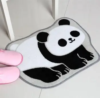Vaňa Mat Non-Slip Polyester Panda Vzor Kúpeľňa Koberec Oblasti Koberec Pre Kúpeľňa