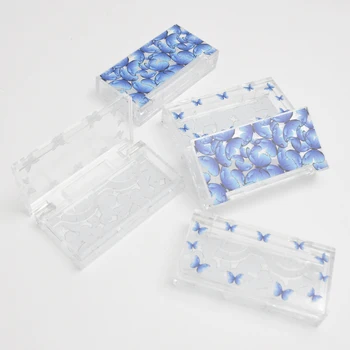 Veľkoobchod Rias Balenie Box Lash Boxy Package Vlastné Obdĺžnik Blue Butterfly Plastové Skladovanie Prípade Predajcov