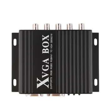 XVGA Box RGB RGBS RGBHV MDA CGA EGA na VGA Priemyselné Sledovať Video Konvertor s NAMI Pripojte Napájací Adaptér, Čierna