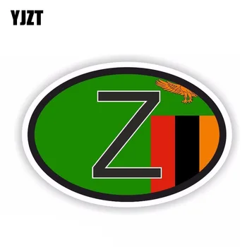 YJZT 15.4 CM*10.2 CM Motocykel Zambia Z Auta Nálepku Kód Krajiny Vlajka Odtlačkový PVC 6-0379