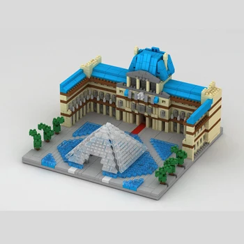 YZ svetoznámej Architektúry Paris Louvre Múzeum Stavebné Bloky 3D Model Tehly DIY Mini Diamond Blokov Budovy Hračky pre Chlapcov