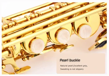 Zlaté Bb hlasitá Sax Rúrky Mosadzné Saxofón s puzdrom a Príslušenstvo Pre Mosadze Woodwind Hudobné Nástroje Milenca Začiatočník Darček