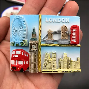 Živica Magnetické Chladnička Nálepky 3D Stereo UK Londýne Cestovanie so suvenírmi Magnety na Chladničku Londýne Kultový Budovu Chladnička Nálepky