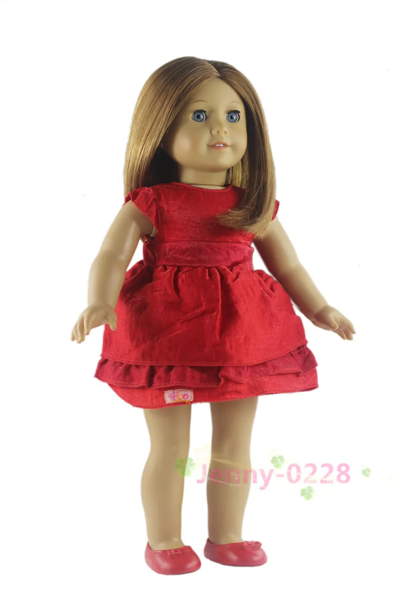 Červená Módny Štýl Doll Oblečenie Princezná Šaty pre 18