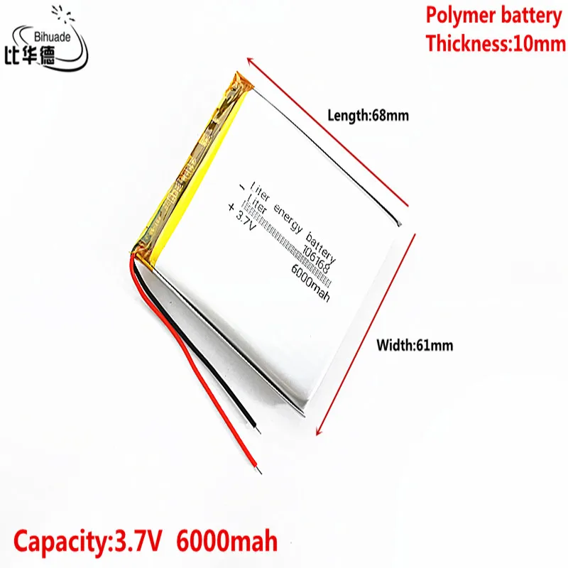 Dobrý Qulity 3,7 V,6000mAH 106168 Liter energie batéria Polymer lithium ion / Li-ion batéria pre tablet pc BANKA,GPS,mp3,mp4