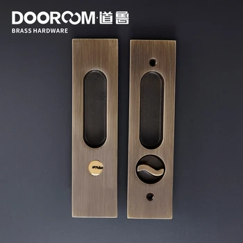 Dooroom Mosadz Posuvné Dvere Zámok Modernej Americkej Push Pull Skryté Rukoväť Interiéru Obývacej Izby, Kúpeľňa, Balkón Lockset S Kľúčmi