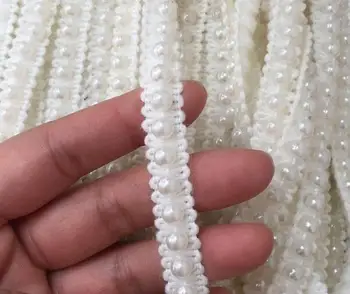 HORÚCE 3D korálky kvet Bavlny výšivky, čipky textílie nášivka páse s nástrojmi orezania golier šitie strapce DIY dubaj guipure svadobná výzdoba